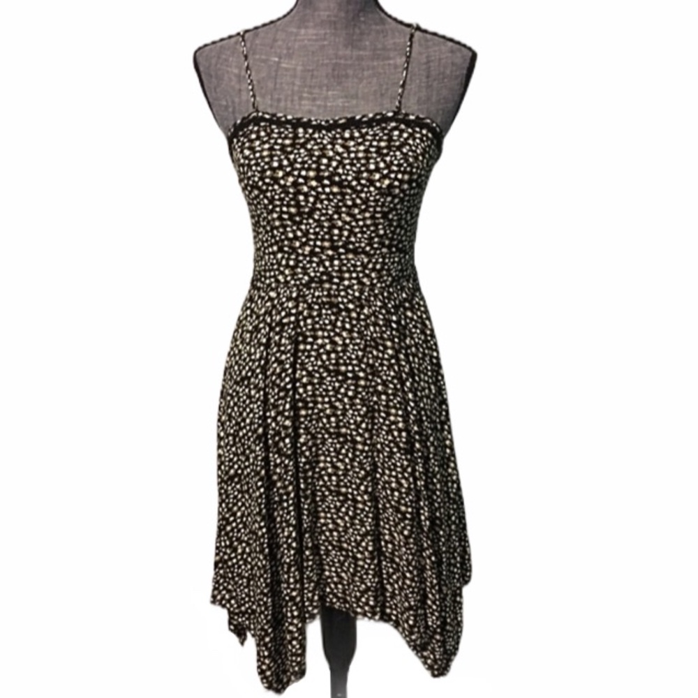 Spring Dress Spaghetti Strap black Tan ivory